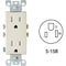 Leviton Decora 15A Light Almond Tamper Resistant 5-15R Duplex Outlet S04-T5325-00T - alternate 1