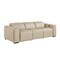 Homeroots 104" Beige Top Grain Leather Reclining Metal USB Sofa 720435 - alternate 10
