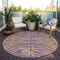 Homeroots 8' Purple And Copper Round Animal Print Washable Indoor Outdoor Area Rug 600704 - alternate 7