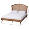Baxton Studio Aithan Mid-Century Walnut Brown Wood and Rattan King Size Platform Bed 247-12667-9409-ZORO - alternate 8