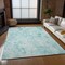 Homeroots 9' X 12' Aqua Teal Blue And Ivory Floral Washable Indoor Outdoor Area Rug 583098 - alternate 6