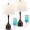 Jonathan Y Cooper 26" French Country Farmhouse Iron LED Table Lamp with USB Charging Port, Oil Rubbed Bron, 2PK JYL4045C-SET2 - alternate 1