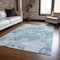 Homeroots 10' X 14' Blue And Teal Blue Abstract Washable Indoor Outdoor Area Rug 609839 - alternate 9