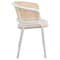Leisuremod Ervilla Dining Chair with White Powder Coated Steel Legs and Wicker Back, Beige ECW-20BG - alternate 7