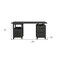 Homeroots 68" Black Carved Floral Scroll Solid Wood Computer Desk With Three Drawers 569608 - alternate 13