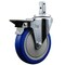 Service Caster 5'' Blue Polyurethane Wheel Swivel 3/4'' Square Stem Caster with Brake SCC-SQ20S514-PPUB-BLUE-PLB-34 - alternate 1