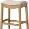 Homeroots 26" Beige and Natural Fabric and Solid Wood Backless Counter Height Bar Chair 632506 - alternate 6