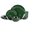 Gibson Simply Essential Coupe 12 Piece Round Stoneware Dinnerware Set in Hunter Green 135792.12 - alternate 1