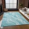 Homeroots 8' X 10' Teal Blue Aqua And Ivory Abstract Washable Indoor Outdoor Area Rug 583001 - alternate 6