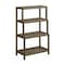 Homeroots 37" Chestnut Solid Wood Four Tier Step Bookcase 380029 - alternate 1
