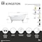 Kingston Brass 54" Cast Iron Oval Single Slipper Clawfoot Tub, No Faucet Drillings, White/Brushed Brass VCTND5431B7 - alternate 2