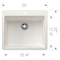 Blanco Liven SILGRANIT 25in Single Bowl Dual Mount Kitchen Sink - White 443221 - alternate 3