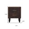 Homeroots 22" Brown Solid Wood Two Drawer Nightstand 701719 - alternate 5