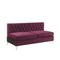 Homeroots 69" Burgundy Velvet Modular Sofa With Silver Legs 491026 - alternate 1