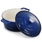 Megachef 5 Quarts Round Enameled Cast Iron Casserole with Lid in Gradient Dark Blue 750124651M - alternate 8
