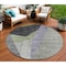 Homeroots 8' Sage Green And Charcoal Round Abstract Washable Indoor Outdoor Area Rug 582886 - alternate 1