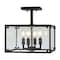 Jonathan Y Paysan 13" 4-Light Iron/Seeded Glass Rustic Farmhouse LED Flush Mount, Oil Rubbed Bronze JYL7514A - alternate 1