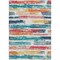 Homeroots 9' X 12' Ivory Teal Blue Orange And Red Striped Washable Indoor Outdoor Area Rug 616656 - alternate 7