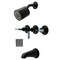 Kingston Brass Triple-Handle Tub and Shower Faucet, Matte Black KBX8130KPS - alternate 1