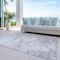 Homeroots 9' X 12' Silver Gray And Ivory Abstract Washable Indoor Outdoor Area Rug 582228 - alternate 9