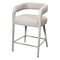 Homeroots 25" Ivory Metal and Fabric Low Back Counter Height Bar Chair 558307 - alternate 8