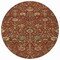 Homeroots 8' Brown Tan And Red Round Floral Washable Indoor Outdoor Area Rug 603433 - alternate 9