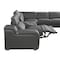 Homeroots Gray Italian Leather Power Reclining Curved Seven Piece Corner Sectional With Console 544984 - alternate 6
