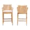 Bali & Pari Storsel Bohemian Natural Rattan and Teak Wood 2-Piece Counter Stool Set 249-2PC-13700-ZORO - alternate 8