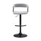 Homeroots Light Gray and Black Fabric with Metal Swivel Adjustable Height Bar Chair 534474 - alternate 7