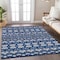 Homeroots 8' X 10' Navy Blue And Ivory Moroccan Washable Indoor Outdoor Area Rug 594337 - alternate 6