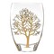 Homeroots 12" Clear And Gold Tree Of Life Oval Lead Free Crystal Table Vase 375737 - alternate 1