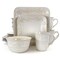 Elama Ivory Lotus 16 Piece Square Dinnerware Set EL-IVORYLOTUS - alternate 5
