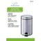 Simple Spaces Trash Can, 1.85 gal Capacity, Plastic/Stainless Steel/Steel, Silver, Flat Lid Closure LYP07F3-3L - alternate 2