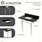 Kingston Brass 36" Black Granite Console Sink with Brass Legs, 8-Inch, 3-Hole, Black Granite/Polished Chrome KVPK3622K8SQ1 - alternate 2