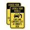 Signmission Lock Your Vehicle - Cars and Contents Left at Owner's R, 18'' X 24'', Heavy Gauge Aluminum, 2PK A-1824-2PACK-23880 - alternate 1