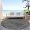 Homeroots 8' Brown Black And Gray Round Geometric Washable Indoor Outdoor Area Rug 594799 - alternate 6