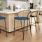 Leisuremod Ervilla Wicker Bar Stool with Fabric Seat and Black Powder Coated Steel Frame, Navy Blue EBBL-31NBU - alternate 7