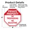Signmission Private Property No Trespassing No, 6 Inch X 6 Inch, Plastic Sign OC-P-6-140 - alternate 6