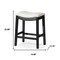 Homeroots 26" White and Black Fabric and Solid Wood Backless Counter Height Bar Chair 632363 - alternate 5