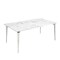 Homeroots 71" White and Silver Marble and Metal Dining Table 534375 - alternate 8