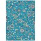 Homeroots 8' X 10' Teal Blue Ivory And Pink Floral Washable Indoor Outdoor Area Rug 597851 - alternate 8
