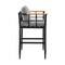 Armen Living Orlando Outdoor Patio Bar Stool in Aluminum and Teak with Gray Cushions LCOOBLGR30 - alternate 7