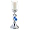 Homeroots 21" Silver and Blue Faux Crystal Bling Hurricane Candle Holder 468339 - alternate 1