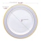 Smarty Had A Party White with Blue and Gold Chord Rim Plastic Dinnerware Set (120 Dinner Plates+120 Salad Plates), 240PK 620VP-CASE - alternate 8