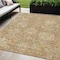 Homeroots 5' X 8' Khaki And Brown Damask Washable Indoor Outdoor Area Rug 603738 - alternate 1