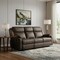 Homeroots 80" Dark Brown Fabric Reclining USB Sofa With Toss Pillow 559214 - alternate 6