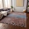 Homeroots 3' X 5' Terra Cotta Blue And Black Abstract Washable Indoor Outdoor Area Rug 603095 - alternate 7