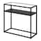 Homeroots 24" Black And Clear Glass And Steel End Table With Shelf 544194 - alternate 5