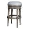 Homeroots 31" Gray Solid Wood Swivel Backless Bar Height Bar Chair 550092 - alternate 1