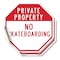 Signmission Private Property No Skateboarding, 4 inch X 4 inch, Vinyl Decal, 2PK OC-D-2PACK-4-155 - alternate 1